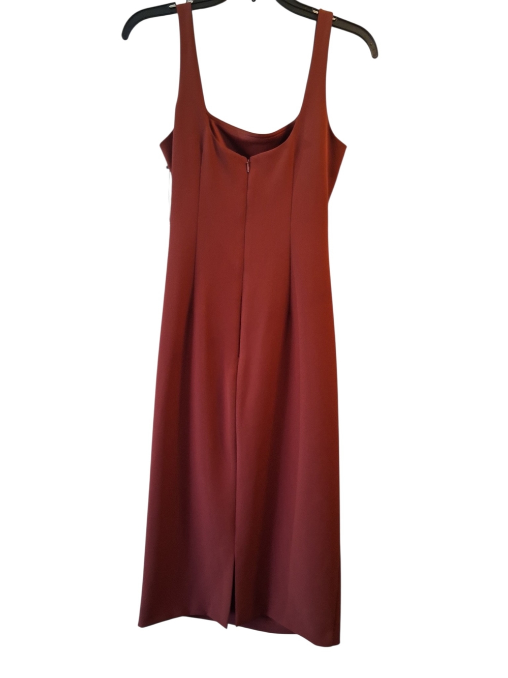Vince Camuto Sleeveless Ruched Midi Dress in Rust - Picture 4 of 8